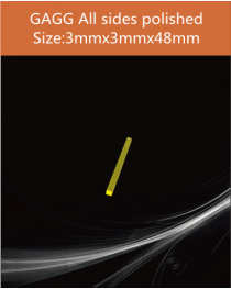 GAGG Ce scintillation crystal, GAGG Ce crystal, GAGG scintillator, Ce:Gd3Al2Ga3O12 crystal, 3x3x48mm